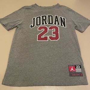 Jordan Gray Tee with Red and Black Details
